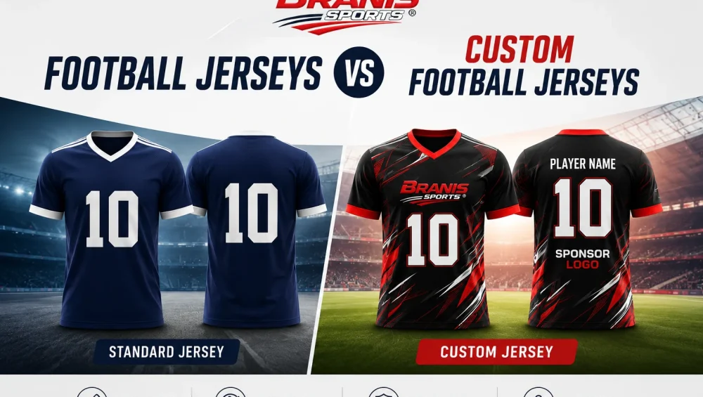 Football Jerseys vs Custom Football Jerseys Comparison by Branis Sports