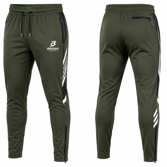 Custom Olive Green Pro-Fit Athletic Training Track Pants Sialkot — Branis Sports
