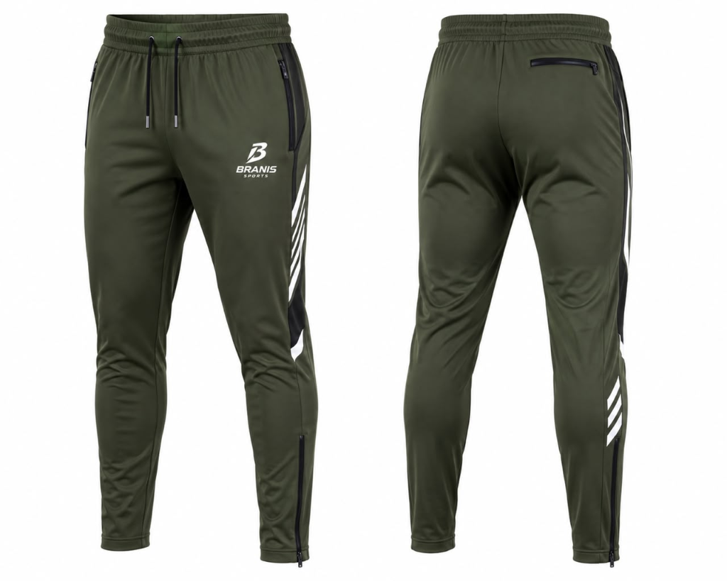 Custom Olive Green Pro-Fit Athletic Training Track Pants Sialkot — Branis Sports