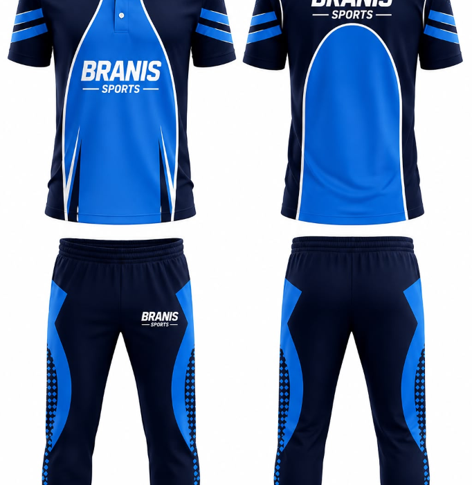 Custom Custom Royal Blue & Navy Sublimated Cricket Team Kit | Factory Direct Wholesale | Wholesale Manufacturer Sialkot Pakistan — Branis Sports