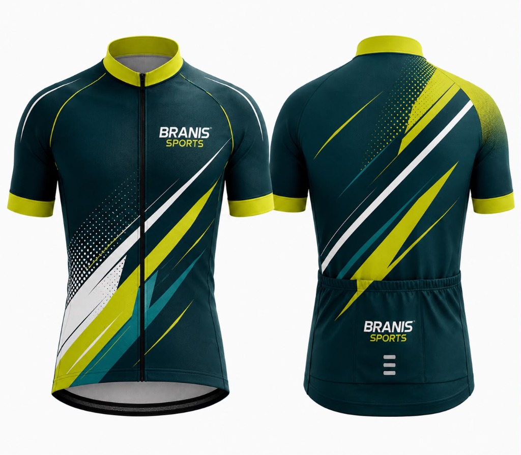 Custom Custom Dark Teal & Lime Green Sublimated Cycling Jerseys | Sialkot Manufacturer | Wholesale Manufacturer Sialkot Pakistan — Branis Sports
