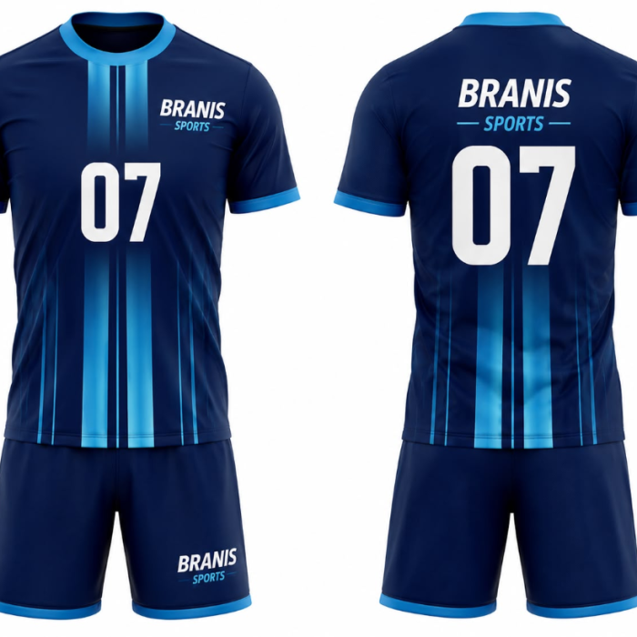 Custom Custom Dark Navy & Sky Blue Sublimated Soccer Uniforms | Wholesale Manufacturer Sialkot Pakistan — Branis Sports