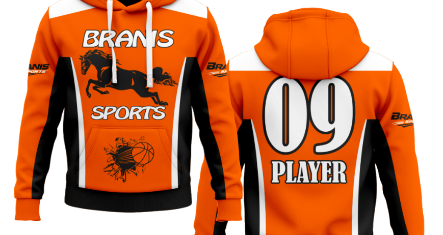 Custom Custom Sublimated Orange & Black Horse Basketball Hoodies | Custom Teamwear | Wholesale Manufacturer Sialkot Pakistan — Branis Sports Custom Custom Sublimated Orange & Black Horse Basketball Hoodies | Custom Teamwear | Wholesale Manufacturer Sialkot Pakistan — Branis Sports