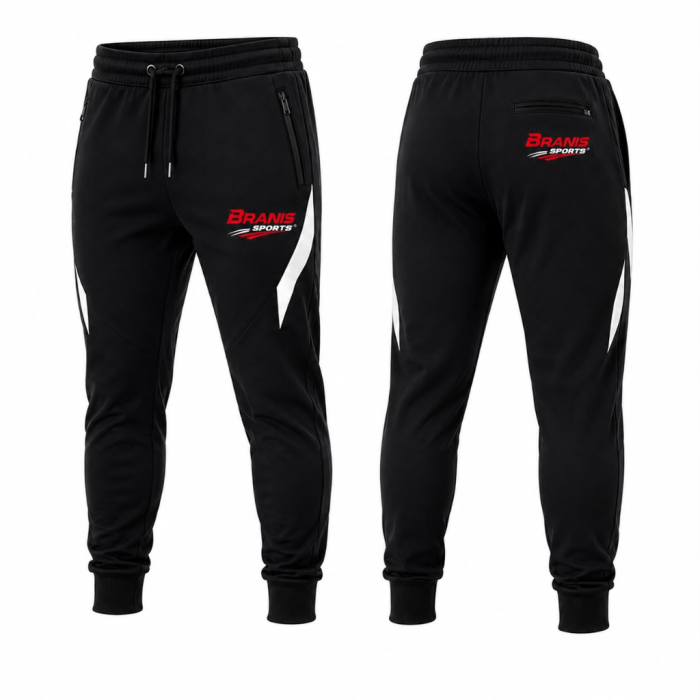 Custom Custom Black Pro Athletic Zipper Pocket Jogger Pants | Factory Direct Sialkot | Wholesale Manufacturer Sialkot Pakistan — Branis Sports