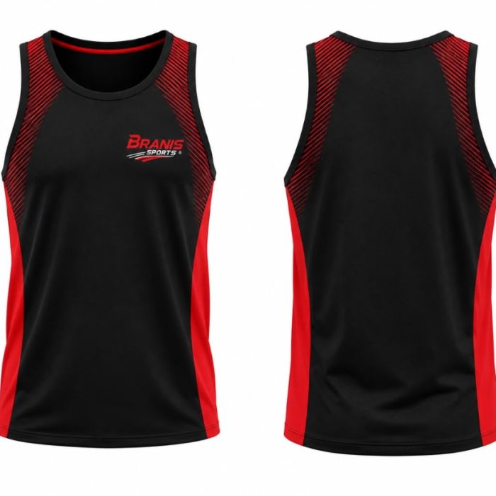 Custom Custom Red & Black Dry-Fit Athletic Training Tank Tops | Wholesale Gymwear | Wholesale Manufacturer Sialkot Pakistan — Branis Sports