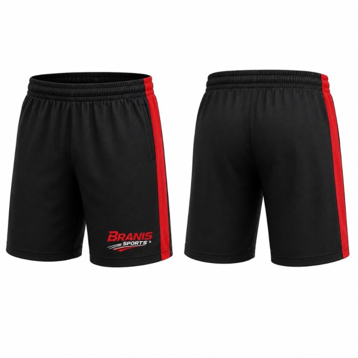 Custom Custom Red & Black Dry-Fit Athletic Training Shorts | Wholesale Teamwear | Wholesale Manufacturer Sialkot Pakistan — Branis Sports